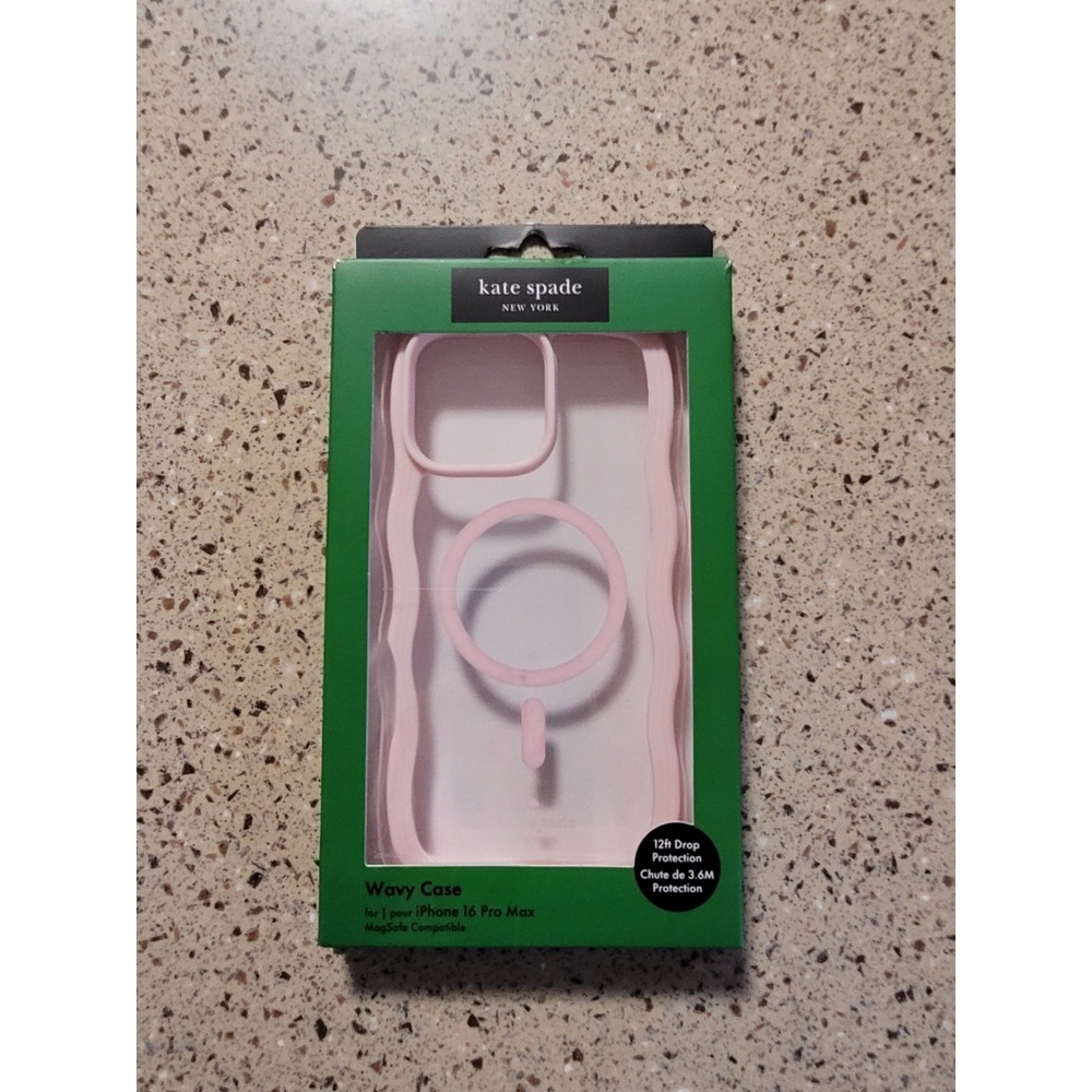Kate Spade New York iPhone 16 Pro Max Magsafe Pink Wavy Protective Phone Case